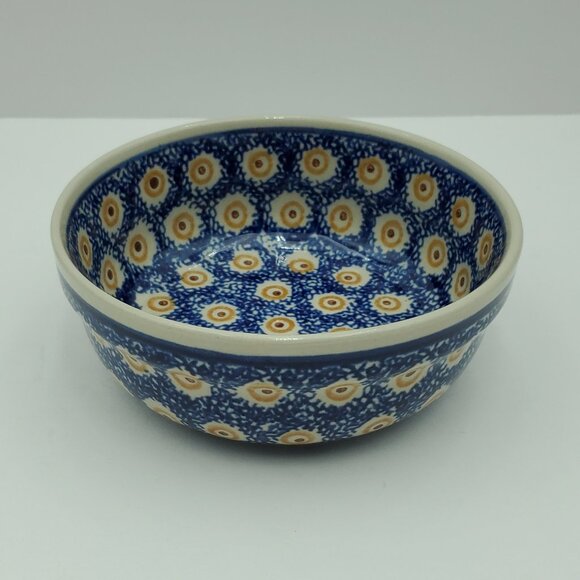 Polish Pottery Brown Circles Soup Bowls Brown Spot Cereal Bowls - Picture 7 of 9